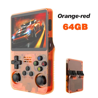 Retro Handheld Game Console R36S 3.5 Inch IPS Screen Portable Gaming Device 64GB 128GB Built-In Games