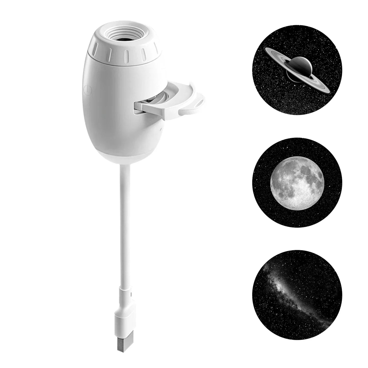 2-In-1 Multi-Slide USB Projector Light Starry Night Light Adjustable Focus & Brightness Atmosphere Light Bedroom Car Decor Gift