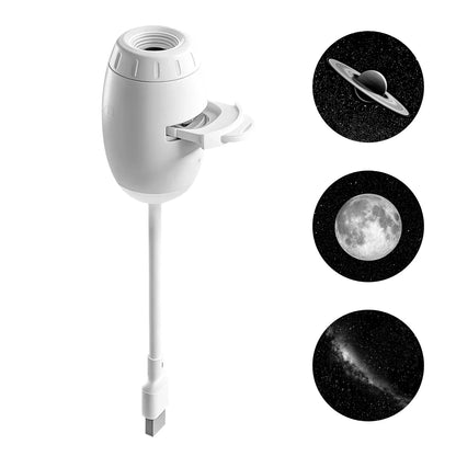 2-In-1 Multi-Slide USB Projector Light Starry Night Light Adjustable Focus & Brightness Atmosphere Light Bedroom Car Decor Gift