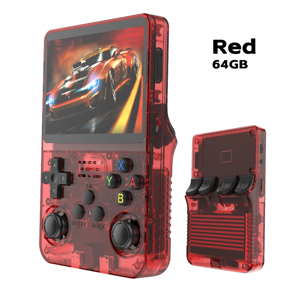 Retro Handheld Game Console R36S 3.5 Inch IPS Screen Portable Gaming Device 64GB 128GB Built-In Games