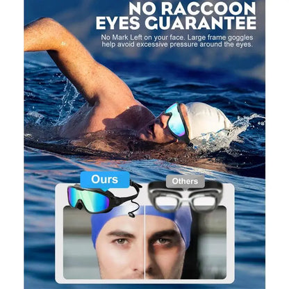 2 Pack Swim Goggles for Adults & Kids, Wide Frame Silicone Swimming Accessories with Anti-Fog UV Protection, Waterproof Anti-Leak Design, Goggles Swimming, Adult/Kids, Underwater Swim Sports Eyewear, Water Safety Sports Eyewear