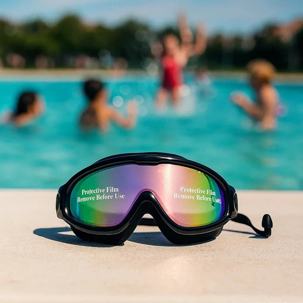 2 Pack Swim Goggles for Adults & Kids, Wide Frame Silicone Swimming Accessories with Anti-Fog UV Protection, Waterproof Anti-Leak Design, Goggles Swimming, Adult/Kids, Underwater Swim Sports Eyewear, Water Safety Sports Eyewear