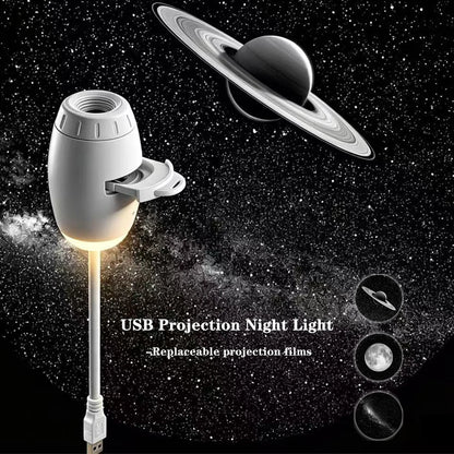 2-In-1 Multi-Slide USB Projector Light Starry Night Light Adjustable Focus & Brightness Atmosphere Light Bedroom Car Decor Gift